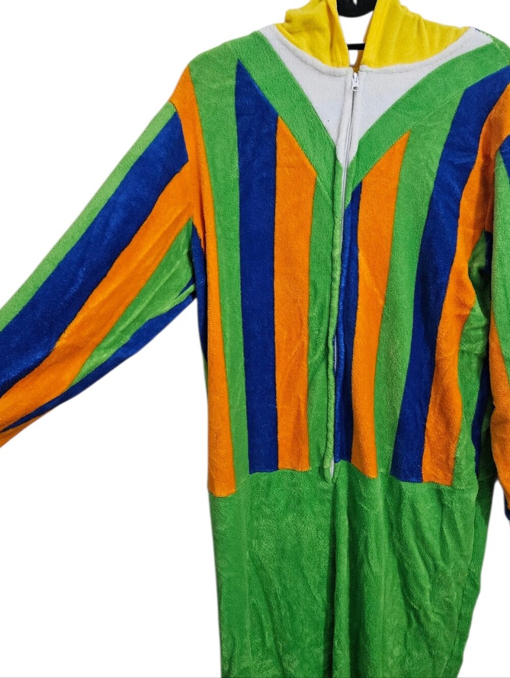 Sesame Street Men’s Green Yellow Purple Orange Striped Bert Onesie Costume M - Picture 9 of 12